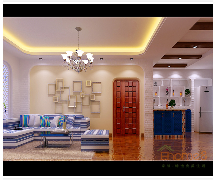 大城小院客廳吊燈沙發裝修效果圖.jpg