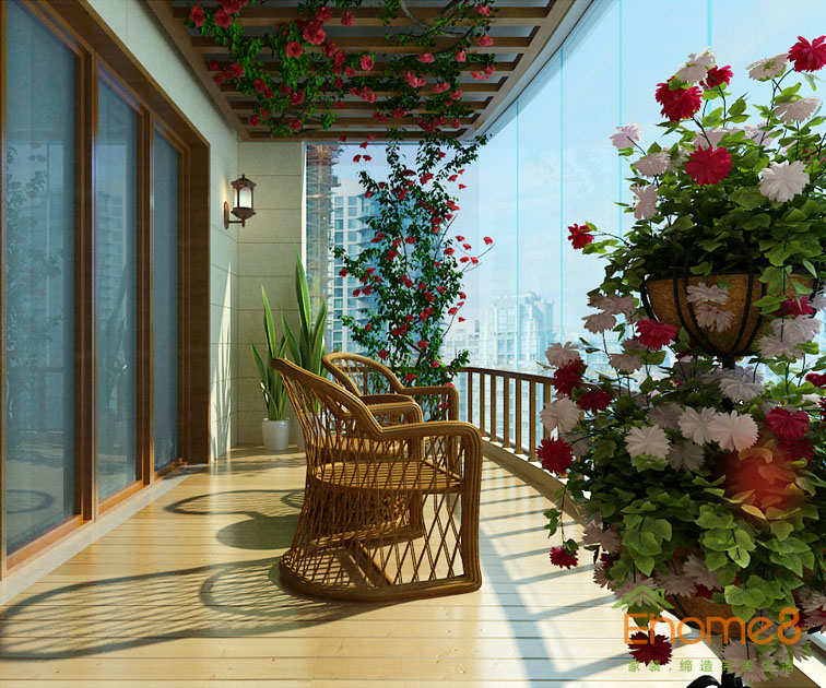 東岸花園滿園春色陽臺裝修效果圖