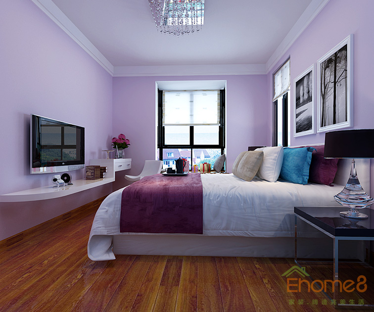 粉色格調(diào)臥室裝修效果圖1