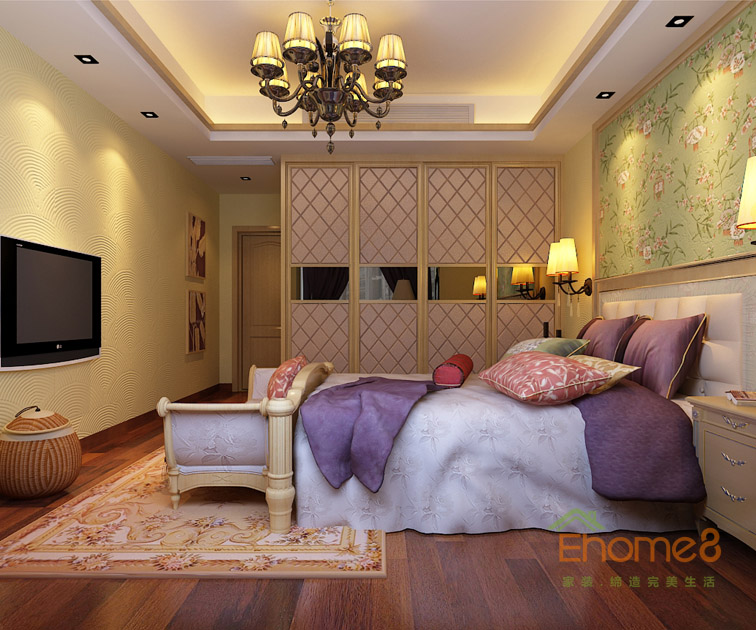 東南亞風(fēng)情主人房全景裝修效果圖