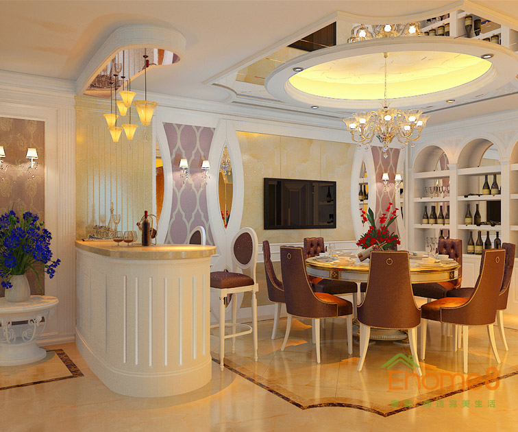 東郡地中海風(fēng)格138平米餐廳裝修效果圖1563