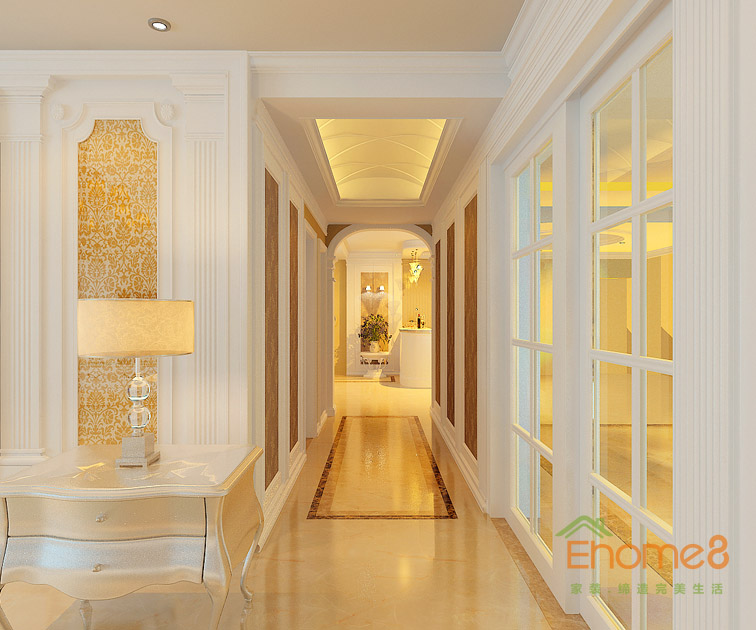 東郡地中海風(fēng)格138平米過道裝修效果圖1