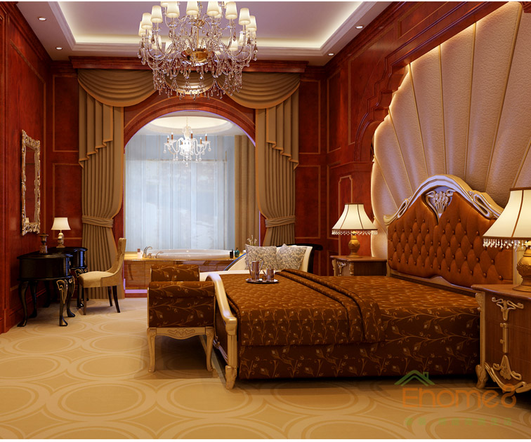 田園風金秀華東大酒店歐式豪華套房裝修效果圖1