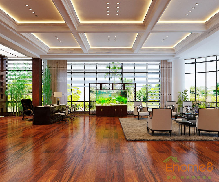 田園風自由舒適辦公室大廳裝修效果圖12