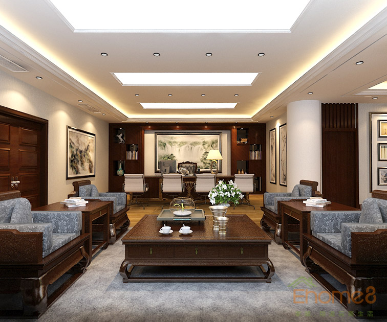 歐式豪華端重辦公室會(huì)客廳裝修效果圖12