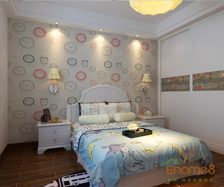 三房一廳108㎡歐式簡約溫馨兒童房裝修效果圖1