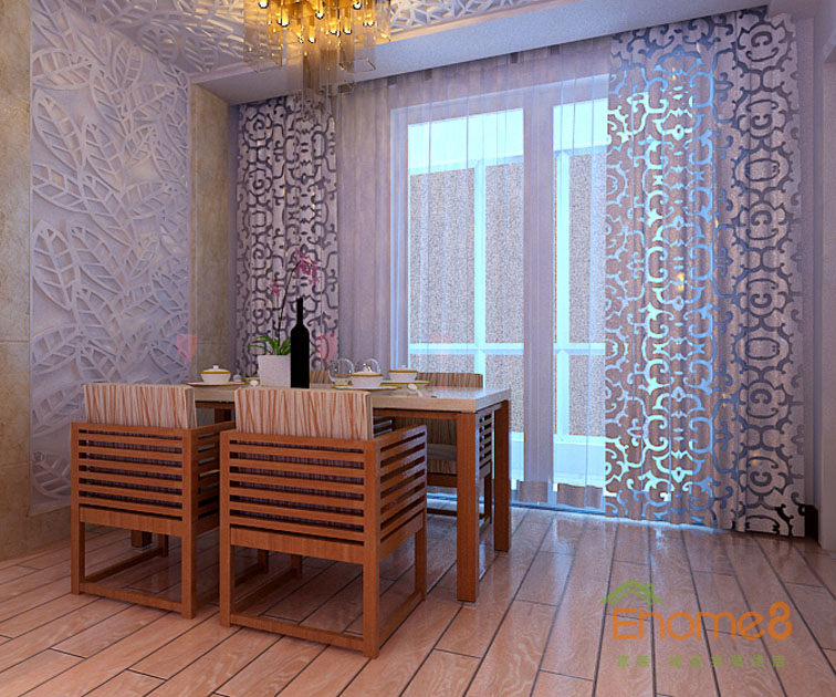 65㎡兩房一廳現代簡約風格餐廳裝修效果圖1