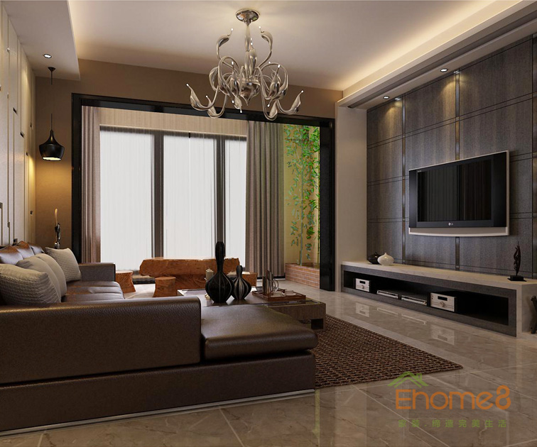 165㎡躍層美式風格客廳裝修效果圖11