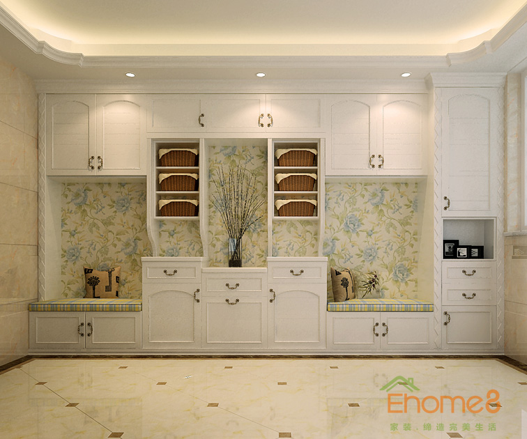 73㎡兩房一廳歐式風格入戶玄關裝修效果圖1