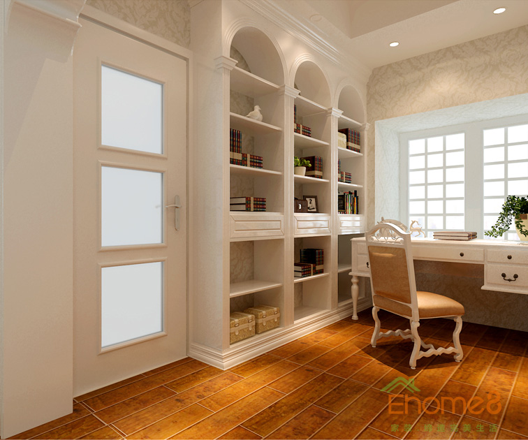 73㎡兩房一廳歐式風格書房裝修效果圖1
