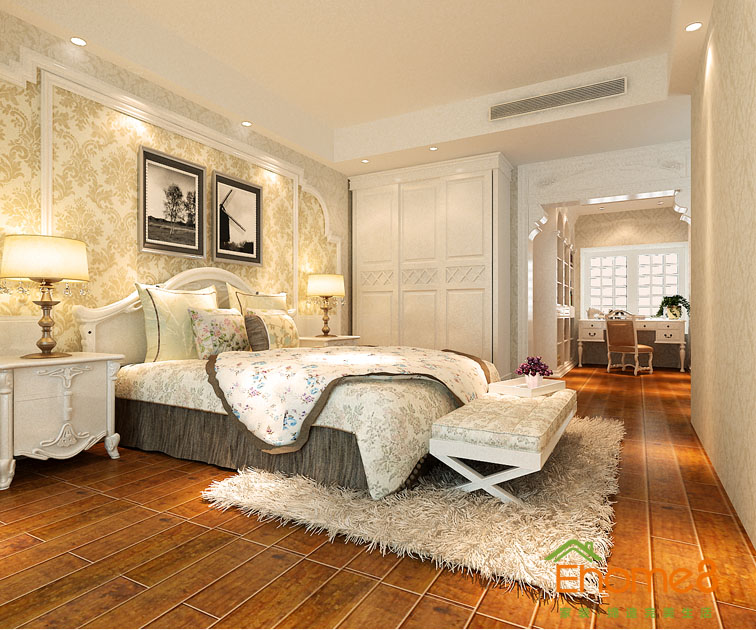 73㎡兩房一廳歐式風格主臥裝修效果圖12