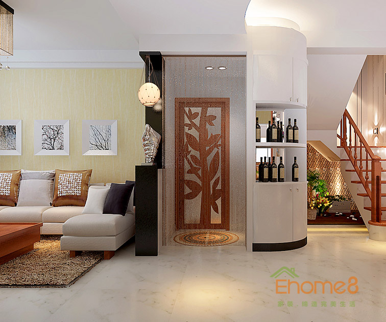 128㎡躍層美式風(fēng)格入戶裝修效果圖