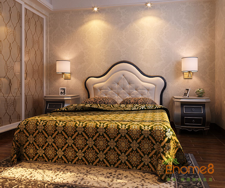 108㎡三房一廳法式風格老人房裝修效果圖