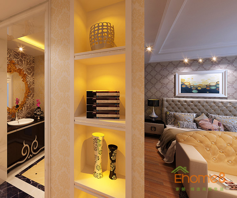 108㎡三房一廳法式風格主人房裝修效果圖462