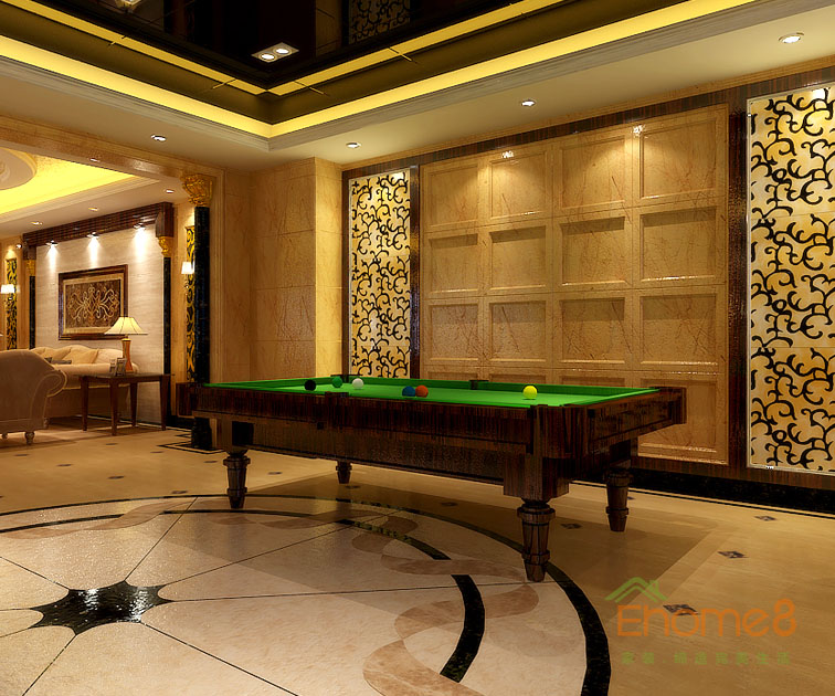 300㎡豪華別墅法式風(fēng)格娛樂(lè)間裝修效果圖