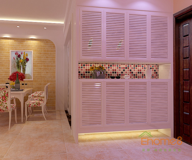 72㎡兩房一廳田園風格入戶玄關裝修效果圖44