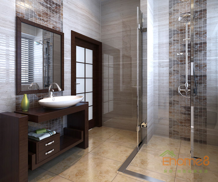 179㎡復(fù)式中式簡(jiǎn)約風(fēng)格浴室洗臉臺(tái)裝修效果圖