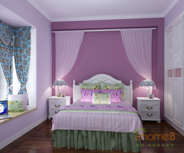 112㎡三房一廳歐式風(fēng)格女兒房裝修效果圖