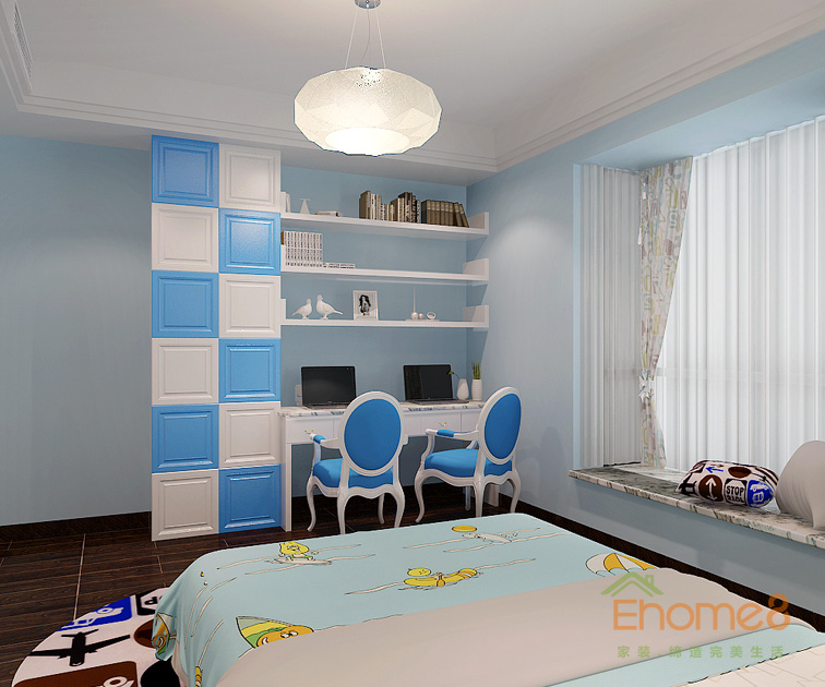 62㎡兩房一廳現代簡約風格兒童房裝修效果圖13.jpg