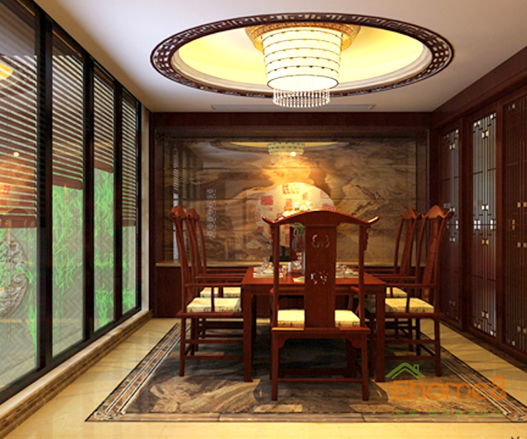 112㎡三房一廳中式原木風格餐廳裝修效果圖956.jpg