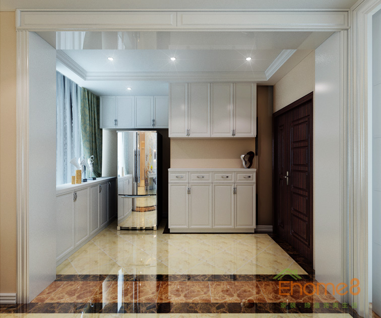 60㎡兩房一廳歐式風(fēng)格入戶裝修效果圖