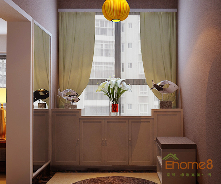 106㎡兩房一廳現代簡約風格入戶玄關裝修效果圖