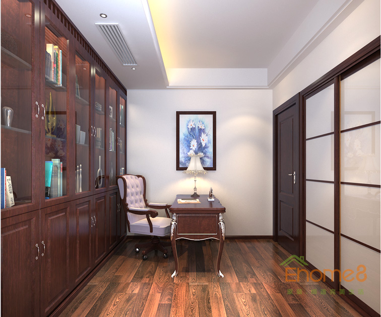 158㎡四房兩廳法式風格書房一角裝修效果圖.jpg