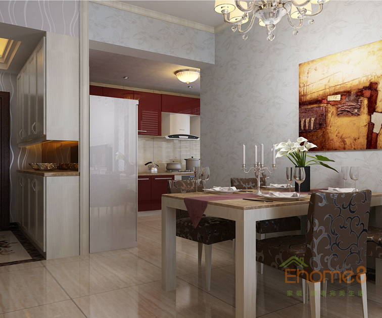 75㎡兩房一廳美式風格餐廳裝修效果圖