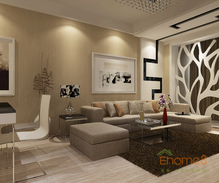 95㎡三房一廳法式風格客廳沙發(fā)裝修效果圖