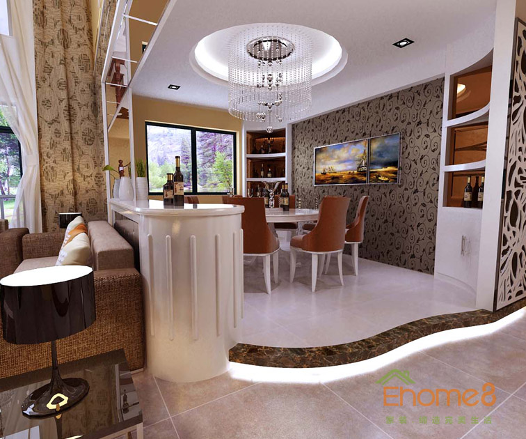 175㎡躍層法式風(fēng)格餐廳裝修效果圖