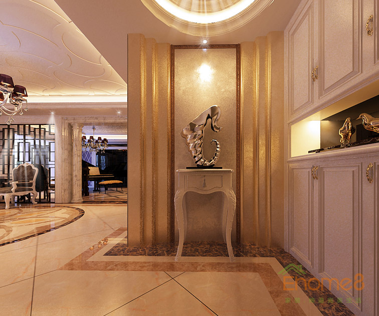 165㎡躍層歐式風格入戶玄關裝修效果圖